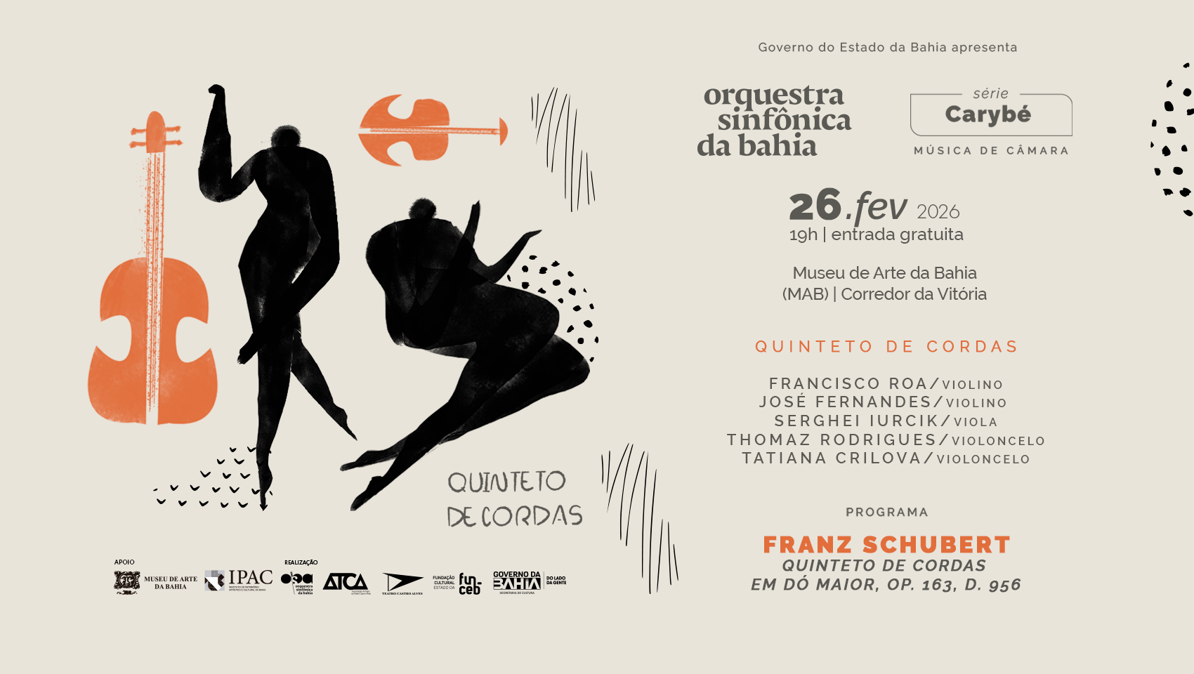 Concerto gratuito Salvador marca abertura da Série Carybé 2026