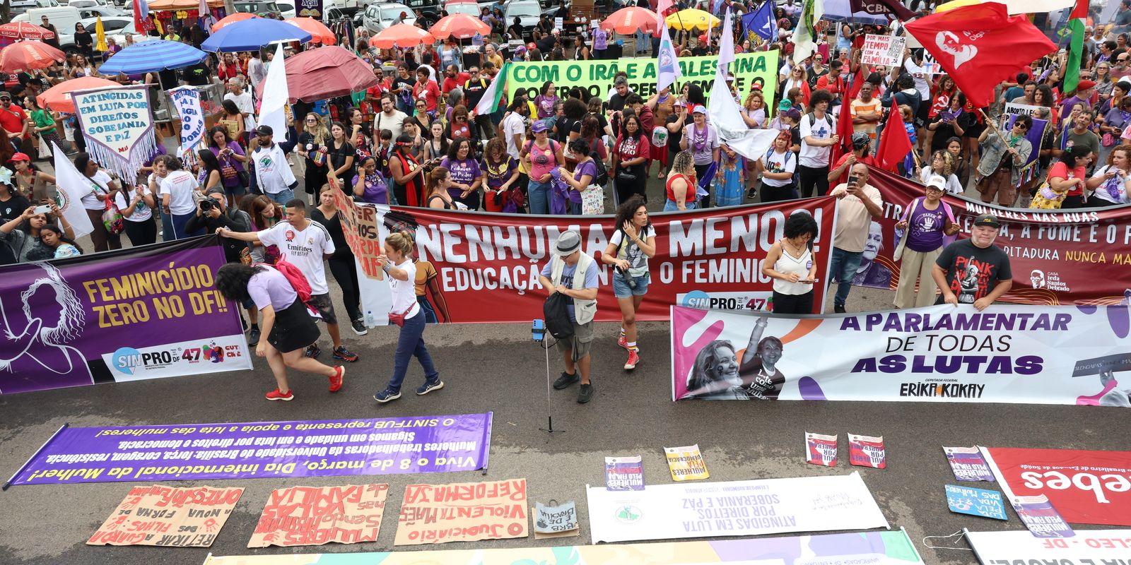 Manifestação em Brasília denuncia 1.568 feminicídios e cobra ações