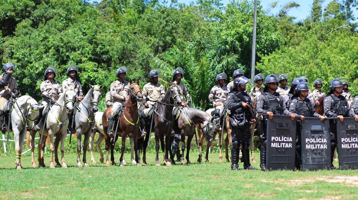 PMBA treina efetivo para controle de distúrbios civis na final do Baiano